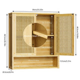 3 Tier Bathroom Wall Cabinet Rattan Door Bamboo Storage Shelf Over Toilet Cupboard Organizer