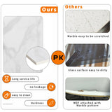 Extra Thick Marble Coffee Table White Sintered Stone Rectangular Center Table with Black Metal Frame