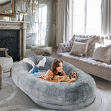 Xxxl Human-Sized Dog Bed Washable Orthopedic Pet Bed Bean Bag With Soft Blanket
