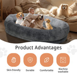 Xxxl Human-Sized Dog Bed Washable Orthopedic Pet Bed Bean Bag With Soft Blanket