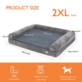 Deluxe Plush Orthopedic Dog Bed XXL - Waterproof Bolstered Sofa Bed for Large Dogs with Removable Washable Cover