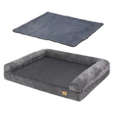 Deluxe Plush Orthopedic Dog Bed XXL - Waterproof Bolstered Sofa Bed for Large Dogs with Removable Washable Cover