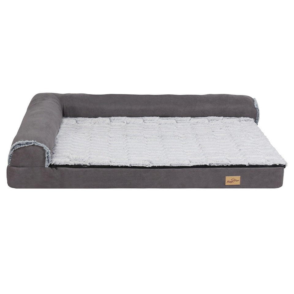 Jumbo Orthopedic Dog Bed Sofa Lounge - Raised High Bolster Pet Bed with Washable Cover Size XL