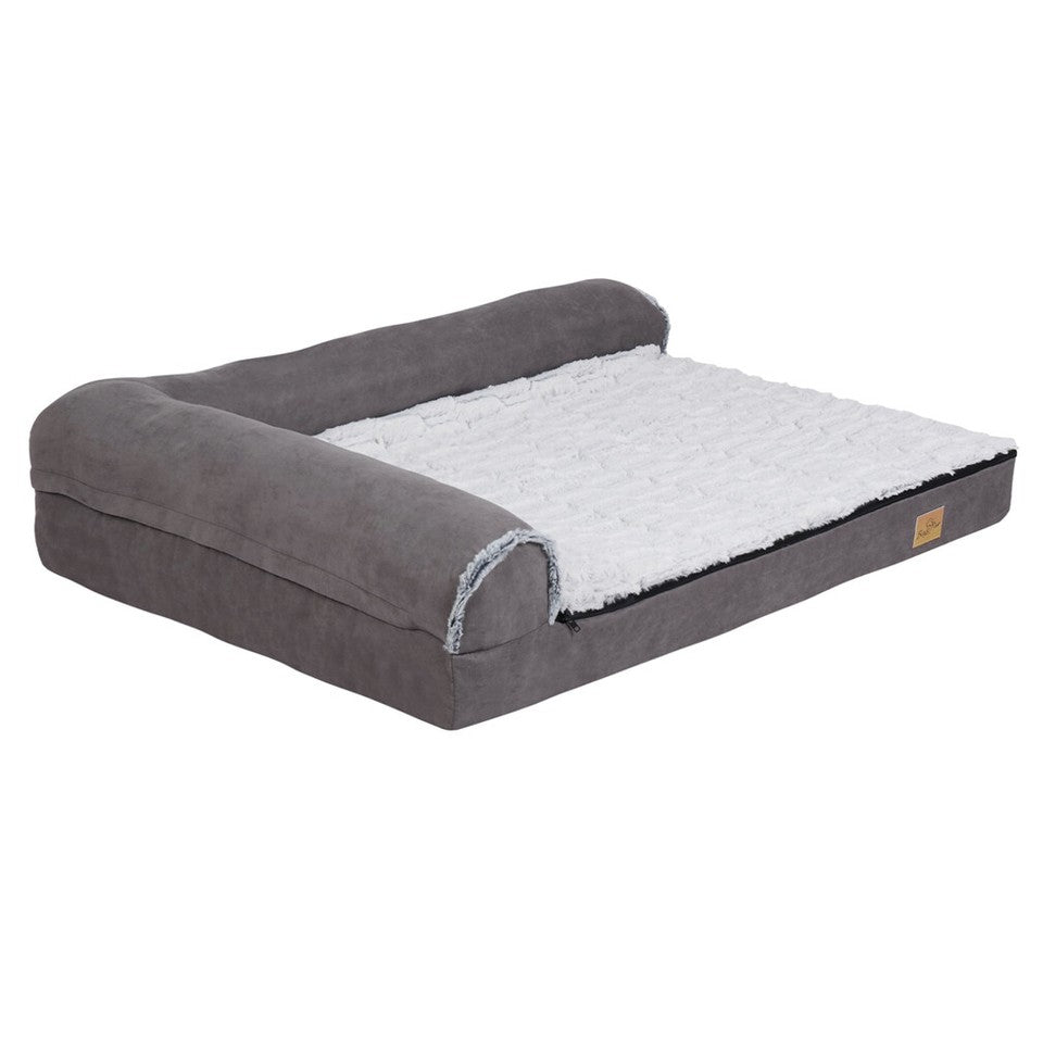 Jumbo Orthopedic Dog Bed Sofa Lounge - Raised High Bolster Pet Bed with Washable Cover Size XL