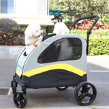 Two Dogs Stroller Divider Pet Travel Stroller Carrier One-key Folding Outdoor