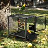 Heavy Duty Metal Bird Cage Parrot Transport Carrying Cage Large Pet Cages Aviary