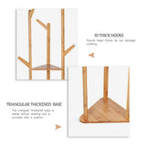 Solid Wood Floor Standing Hat Coat Jacket Hanger Storage Stand
