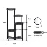4 Tier Foldable Corner Tall Plant Stand Metal Flower Display Rack Indoor Outdoor