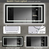LED Bathroom Mirror Double Light Vanity Makeup Mirror Tall Full-Size Body Mirror 1200*600mm Double LED
