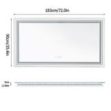 1.83M Oversize Dual Light Bathroom Mirror Super Anti-Fog Makeup Dressing Mirror