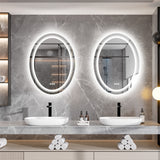 60x80cm Oval Backlit + Front LED Bathroom Mirror Dimmable Shatter-Proof Vanity Mirror