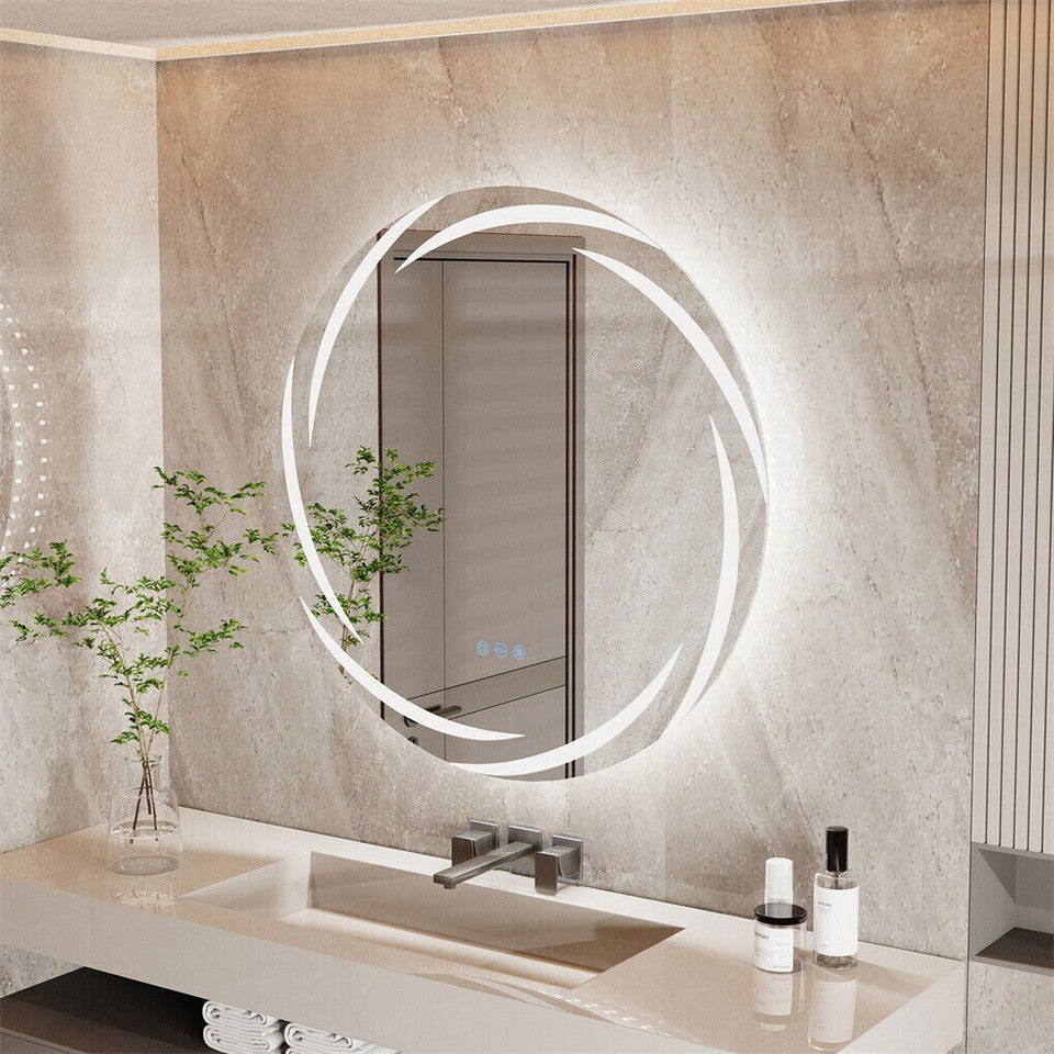 Round LED Anti-Fog Backlit Bathroom Mirror(60x60cm)