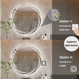 Round LED Anti-Fog Backlit Bathroom Mirror(60x60cm)
