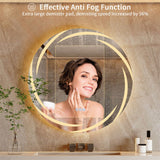 Round LED Anti-Fog Backlit Bathroom Mirror(80x80cm)