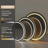P&P Silver Mirror With White Frame Round LED Bathroom Mirror