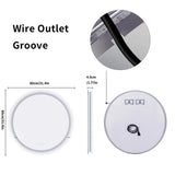 P&P Silver Mirror With White Frame Round LED Bathroom Mirror