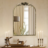 Elegant Rose - Designed Baroque Brass Arched Mirror Size Large