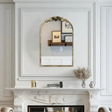 Elegant Rose - Designed Baroque Brass Arched Mirror Size Large