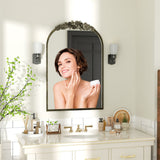 Elegant Rose - Designed Baroque Brass Arched Mirror Size Large