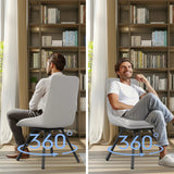 P&P Light Grey Set Of 2 Faux Leather Dining Chairs With Black Metal Legs Padded Modern Seats