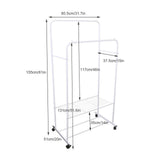 Heavy Duty Double Rail Garment Rack Rolling Clothes Rack 2Tier Storage Shelf