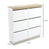 Aiden Coastal White Oak Large Shoe Cabinet