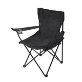 2pcs Black Portable Folding Camping Chair with Armrests and Cup Holder