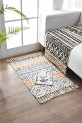 Bohemian Cotton Area Rug with Tassels - Geometric Pattern, Decorative Floor Mat 60*90cm