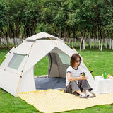 Dark Green 3-4 Person Lightweight Camping Tent (210*200*135cm) | UV Protection Silver Coated, Dual Doors & Windows