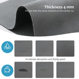 Silver Waterproof Quick-Dry Kitchen Mat - Non-Slip Rubber Base, Absorbent Technology Fabric, 4mm Thick