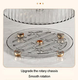 Transparent Luxury Rotating Storage Rack – Transparent Spice Organizer & Condiment Holder for Kitchen and Living Room, Desktop Rotating Tray for Efficient Storage