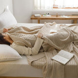 Cotton Waffle Blanket - Air Conditioning Blanket/Throw/Summer Quilt, 100*152cm,Green