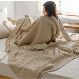Cotton Waffle Blanket - Air Conditioning Blanket/Throw/Summer Quilt, 150*200cm,Light Green