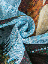 Safari-Inspired Woven Blanket - 160x130cm Artistic Tapestry Throw with Tassel Edges