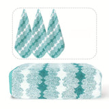 Cyan Premium Coral Fleece Towel Set - 1 Bath Towel (88x170cm) + 3 Hand Towels (35x35cm) - Soft, Absorbent, and Quick-Drying