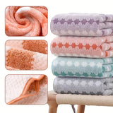 Orange Premium Coral Fleece Towel Set - 1 Bath Towel (88x170cm) + 3 Hand Towels (35x35cm) - Soft, Absorbent, and Quick-Drying