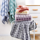 Grey Premium Coral Fleece Towel Set - 1 Bath Towel (88x170cm) + 3 Hand Towels (35x35cm) - Soft, Absorbent, and Quick-Drying