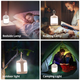 2PCS Compact Outdoor Camping Light with 4 Modes & Type-C Charging - 500LM, IPX4 Waterproo