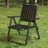 Black Portable Folding Chair - Outdoor Beach and Camping Recliner