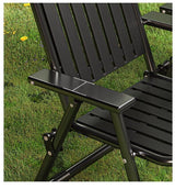 Black Portable Folding Chair - Outdoor Beach and Camping Recliner