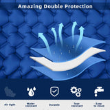 Blue Portable Outdoor Inflatable Mat - Foot-Operated Camping Sleeping Pad