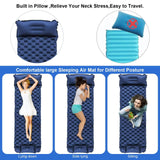 Blue Portable Outdoor Inflatable Mat - Foot-Operated Camping Sleeping Pad