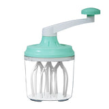 Manual Rotary Egg Beater & Cream Whisk 1200ml - Hand Crank Kitchen Mixer for Baking - Durable ABS Material Green