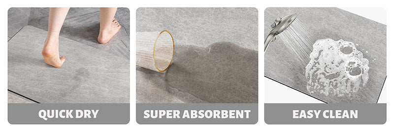 Black and white geometric pattern Quick-Dry Absorbent Non-Slip Bath Rug for Bathroom, Kitchen & Entryway 45x70cm