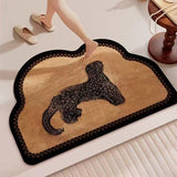 Leopard in the Boudoir Diatomaceous Earth Bathroom Mat - Vintage Design, Fast-Dry Anti-Slip 60*90cm