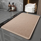 Brown Quick Dry Bathroom Rug - Non-Slip PVC Foam, Super Absorbent, 40x60cm
