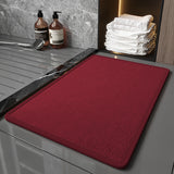 Red Quick Dry Bathroom Rug - Non-Slip PVC Foam, Super Absorbent, 50x80cm