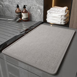 Grey Quick Dry Bathroom Rug - Non-Slip PVC Foam, Super Absorbent, 50x80cm