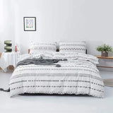 Grey Leopard Pattern 3-Piece Polyester Duvet Cover Set with 2 Pcs Pillowcases - Elegant Bedding, Machine Washable, 173x230cm Duvet + 51x76cm Pillowcases
