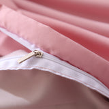 Light Brown And White Stitching Ultra-Soft Solid Color 4-Piece Bedding Set - Queen Size(Suitable for 2m bed)